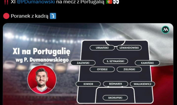 SKŁAD Piotra Dumanowskiego na mecz z Portugalią!